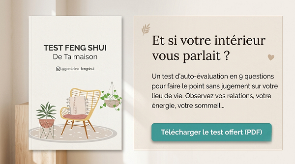 Bannière de présentation du test Feng Shui gratuit de la maison par Géraldine Campenet