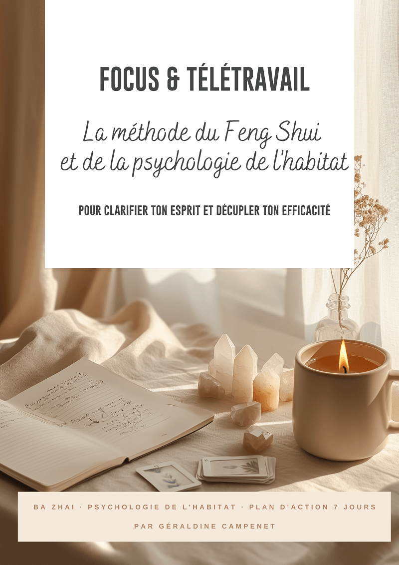 Transforme ton bureau à domicile grâce au Feng Shui Ba Zhai et la psychologie de l'habitat. Télécharge la mini-formation PDF (plan 7 jours).